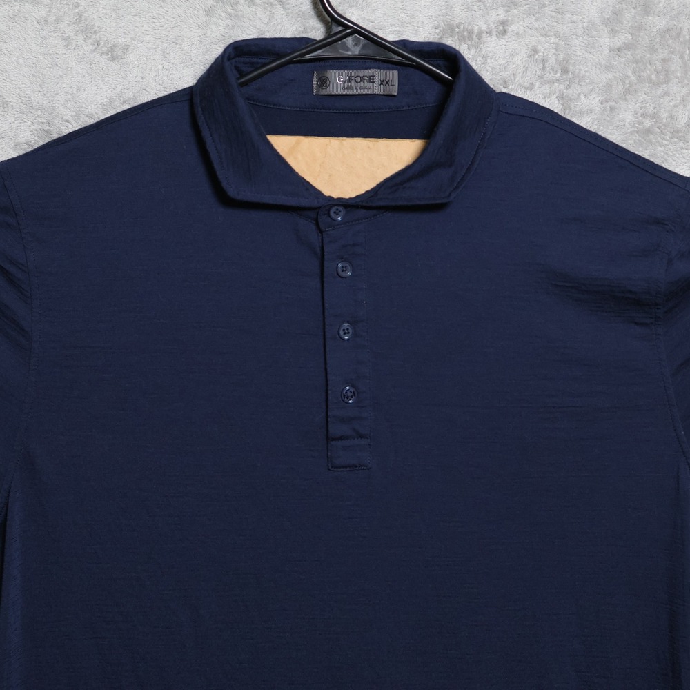 G/FORE Polo Shirt Mens XXL Navy Blue Short Sleeve Golf Athletic Performance FLAW
